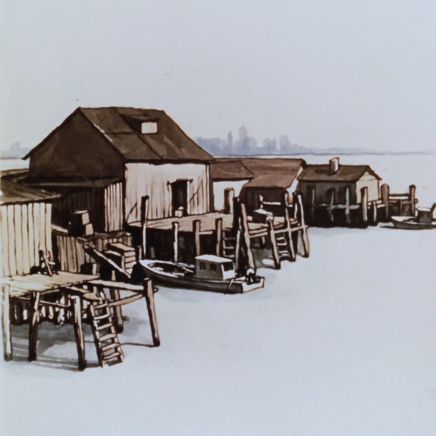 Illustrated coastal scene evoking USA — the home of Minnow