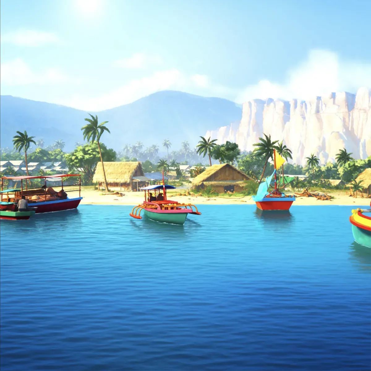 Illustrated coastal scene evoking Philippines — the home of Toyo
