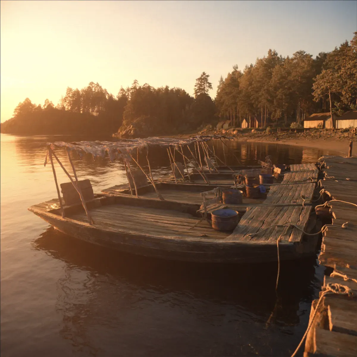 Illustrated coastal scene evoking Latvia — the home of Karavela
