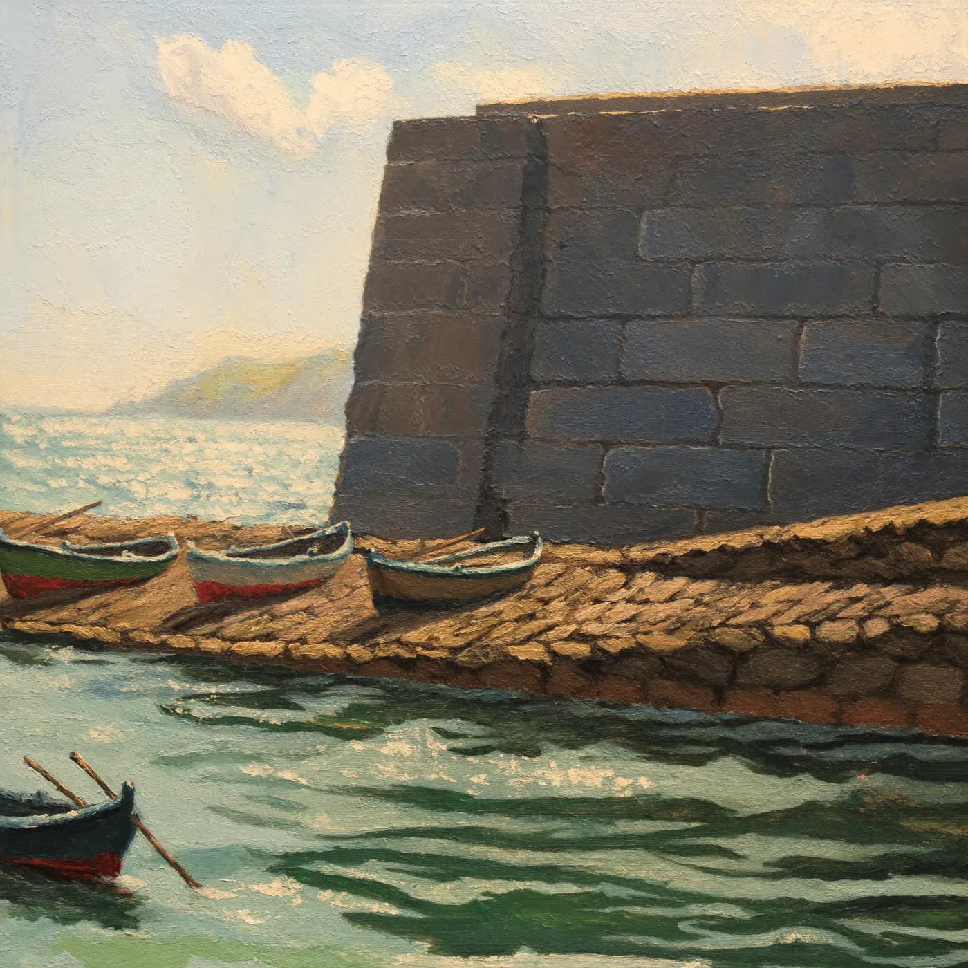 Illustrated coastal scene evoking United Kingdom — the home of Cornish Canning Co