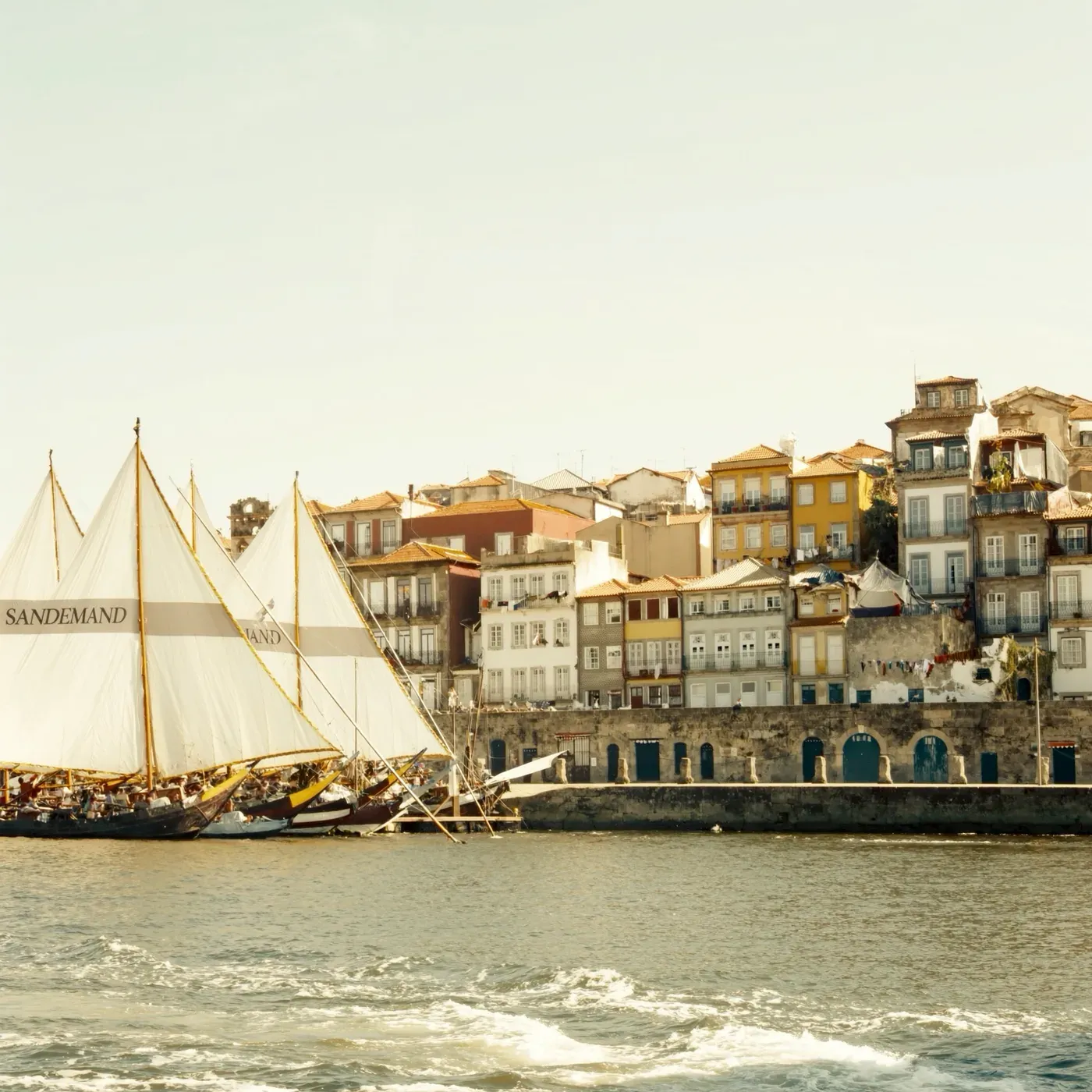 Illustrated coastal scene evoking Portugal — the home of Fausto Sea Artisans