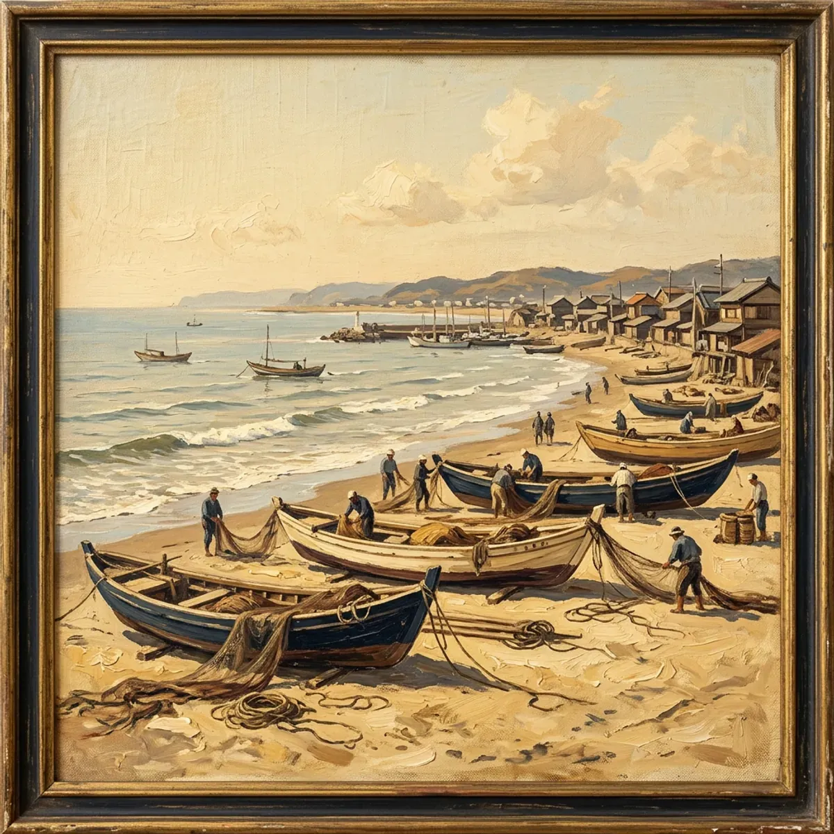 Illustrated coastal scene evoking Japan — the home of Chiba Sanchoku Service