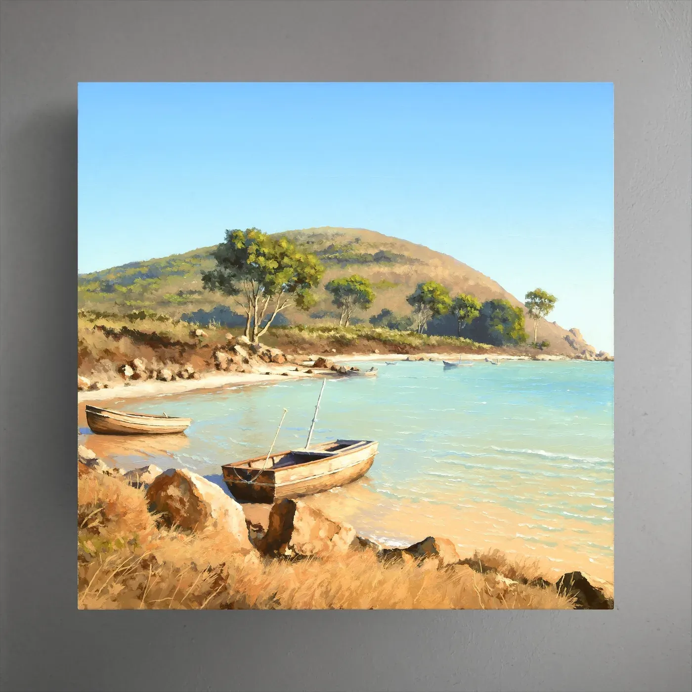 Illustrated coastal scene evoking Australia — the home of Little Tin Co